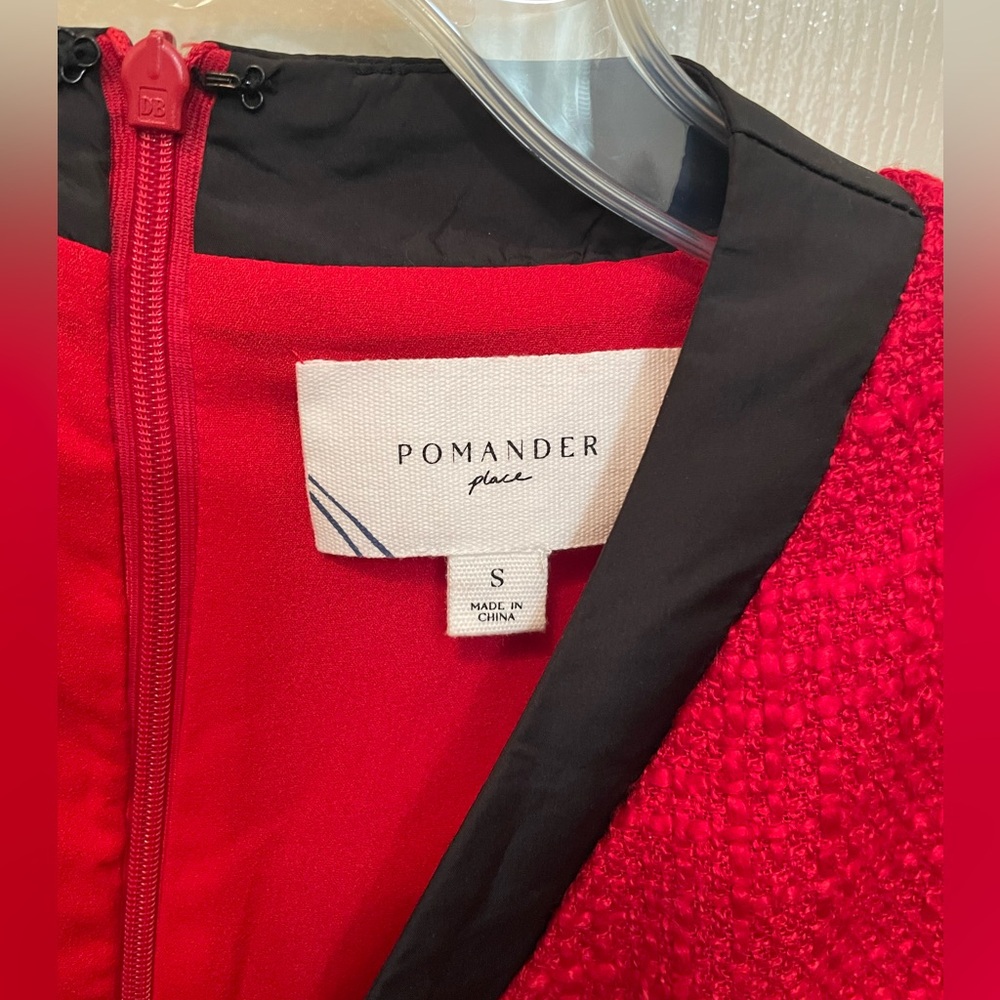 Tuckernuck Pomander Place Coco Tweed Bow Mini Dress in Red Sz Small - Picture 5 of 8